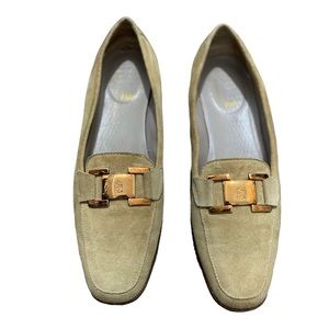 Baronessa Franchetti Italian Made Suede Loafer Shoes Size 42